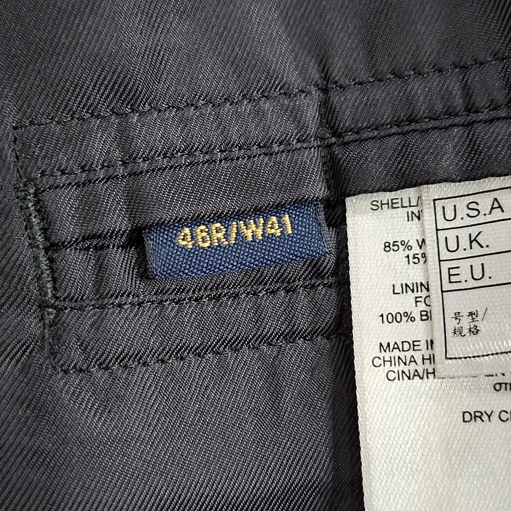 Brooks Bros Madison BrooksCool 46R Blazer Gray w/ Blue Stripe Full Canvas Jacket